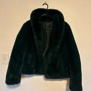 INC International Concepts Dark Green Teddy Jacket